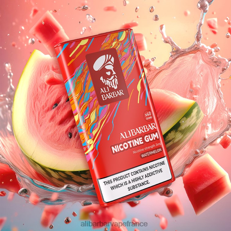 Alibarbar Vape Nicotine Content - Alibarbar gomme à la nicotine X8488103 pastèque